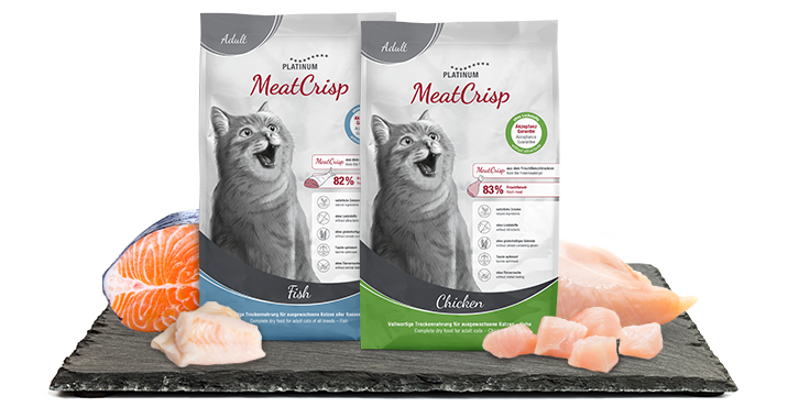 MeatCrisp cat food for a healthy and shiny cat coat